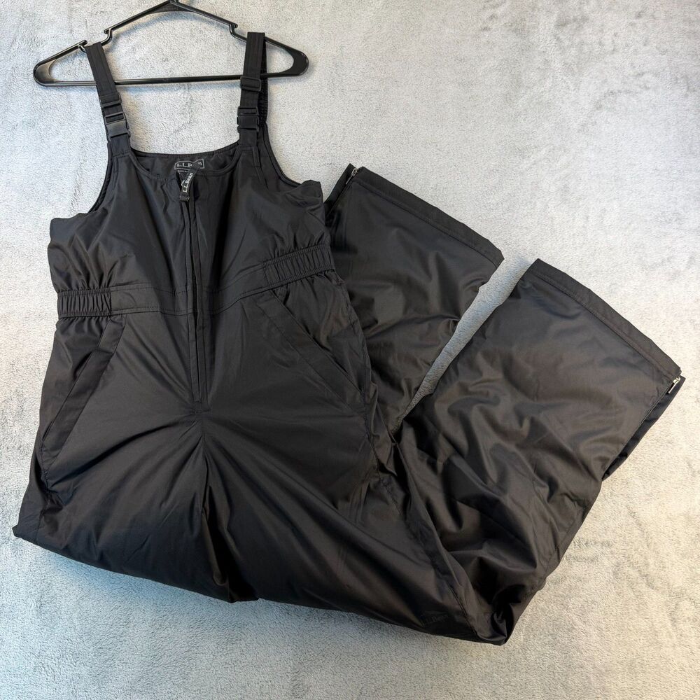 L.L.Bean Snow Bib Ski Pants Kids Size 16 Black Thinsulate Insulated
